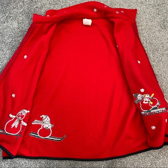 Cleo X-Mas Fleece Red Women's Vest Ugly Sweater- Size XL - Picture 7 of 9